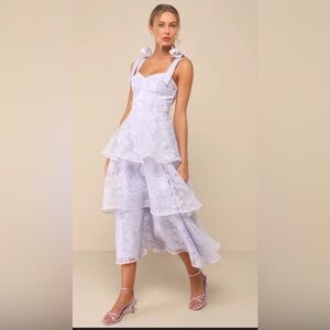 Lulu's Lavender Layered High Low Dress